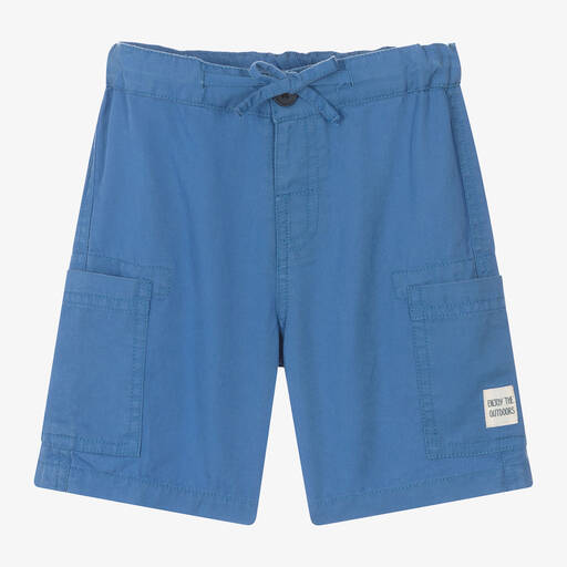 Mayoral-Boys Cornflower Blue Tencel Shorts | Childrensalon Outlet