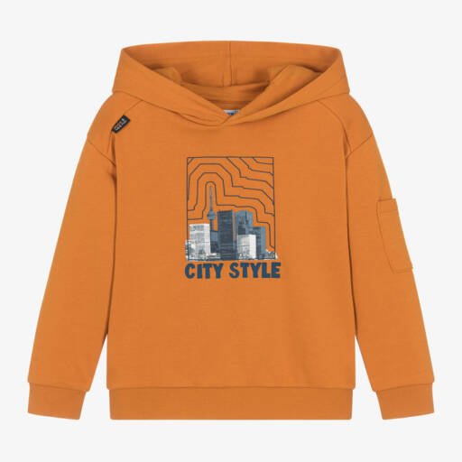 Mayoral-Boys Cotton Hoodie with City Design | Childrensalon Outlet