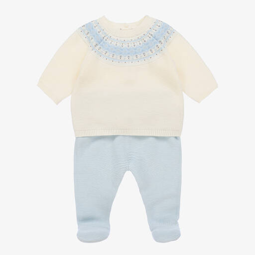 Mayoral-Boys Cotton Knit 2 Piece Babygrow | Childrensalon Outlet