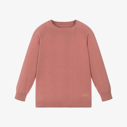 Mayoral-Boys Cotton Knit Pullover in Pink | Childrensalon Outlet