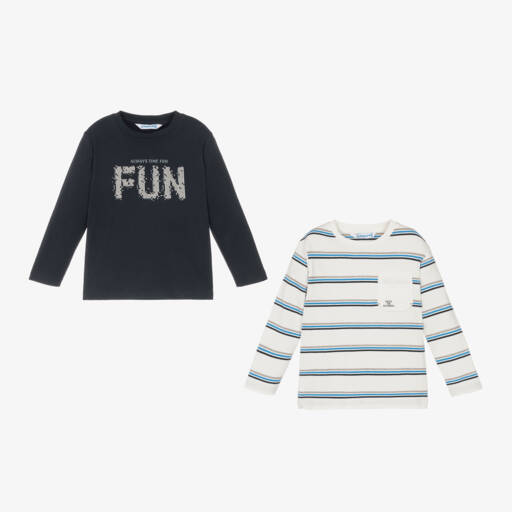 Mayoral-Boys Cotton Long Sleeve Tops Duo | Childrensalon Outlet
