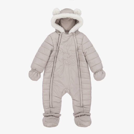 Mayoral Newborn-Boys Cozy Beige Teddy Snowsuit | Childrensalon Outlet