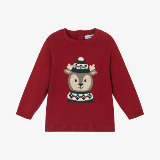 Mayoral-Boys Crimson Knit Jumper | Childrensalon Outlet
