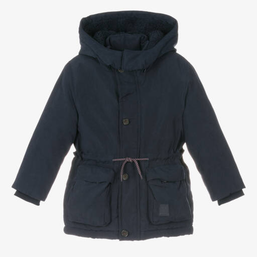 Mayoral-Boys Dark Blue Hooded Parka | Childrensalon Outlet