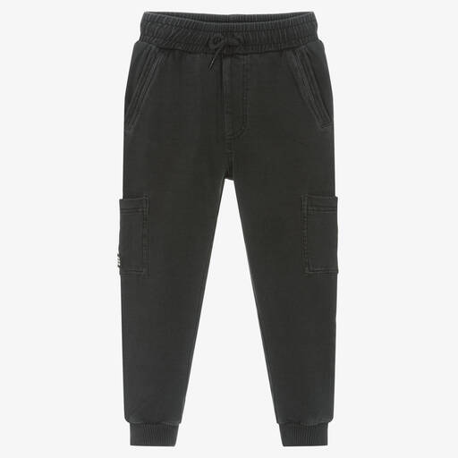 Mayoral-Boys Dark Grey Cotton Cargo Joggers | Childrensalon Outlet