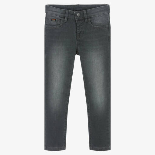 Mayoral-Boys Dark Grey Cotton Denim Jeans | Childrensalon Outlet