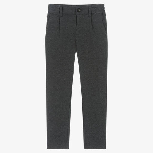 Mayoral-Boys Dark Grey Jersey Chino Trousers | Childrensalon Outlet