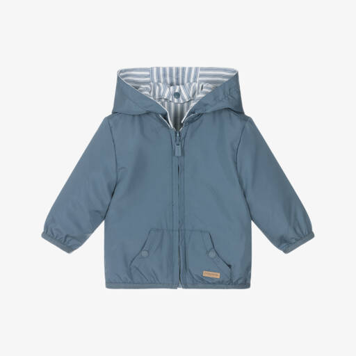 Mayoral Newborn-Boys' Dual-Sided Blue Zip Jacket | Childrensalon Outlet