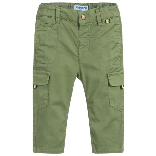 Mayoral-Boys Green Cargo Trousers | Childrensalon Outlet