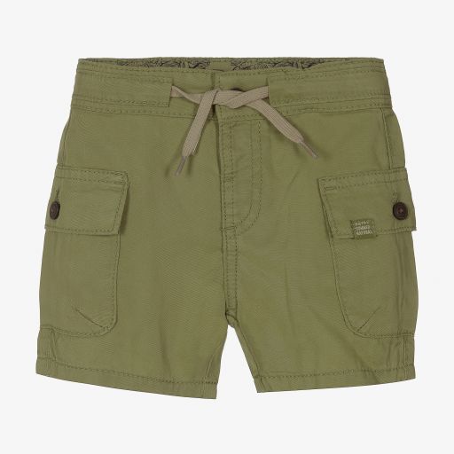 Mayoral-Boys Green Cotton Cargo Shorts | Childrensalon Outlet