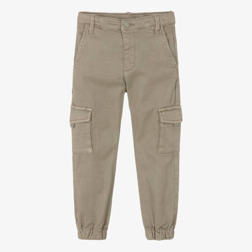 Mayoral-Boys Green Cotton Cargo Trousers | Childrensalon Outlet