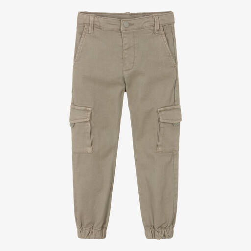 Mayoral-Pantalon cargo vert en coton garçon | Childrensalon Outlet