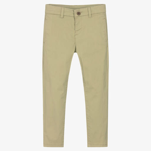 Mayoral-Pantalon chino vert en coton garçon | Childrensalon Outlet