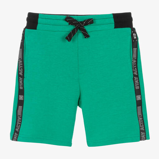 Mayoral Nukutavake-Boys Green Cotton Drawstring Shorts | Childrensalon Outlet
