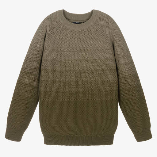 Mayoral Nukutavake-Boys Green Cotton Knit Sweater | Childrensalon Outlet