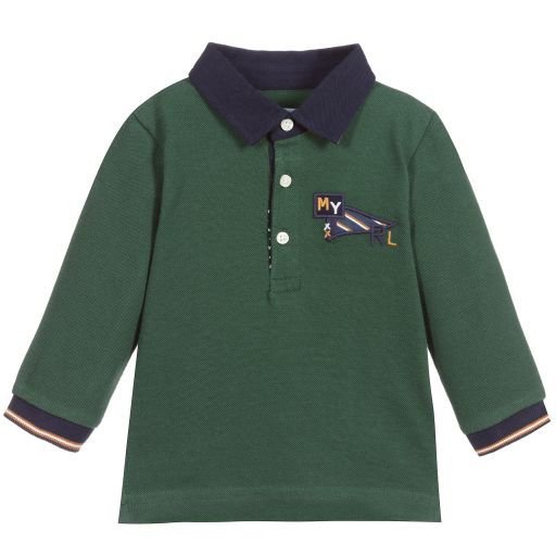 Mayoral-Boys Green Cotton Polo Shirt | Childrensalon Outlet