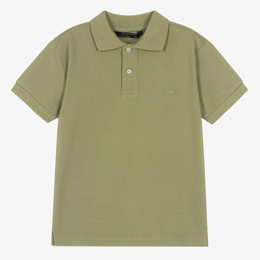 Mayoral Nukutavake-Boys Green Cotton Polo Shirt | Childrensalon Outlet