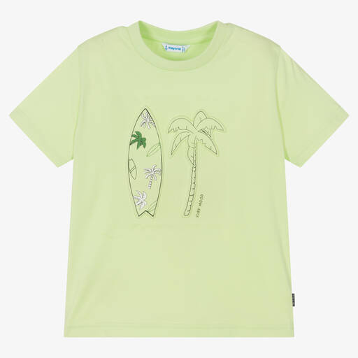 Mayoral-Boys Green Cotton Surfboard T-Shirt | Childrensalon Outlet
