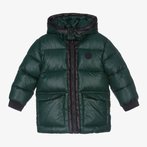 Mayoral-Boys Green Hooded Puffer Jacket | Childrensalon Outlet