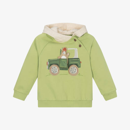 Mayoral-Boys Green & Ivory Hoodie | Childrensalon Outlet