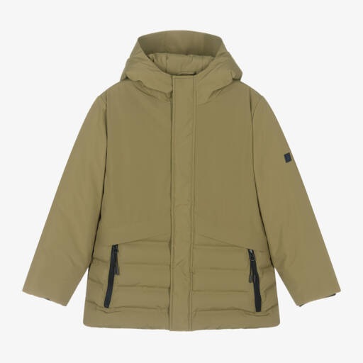 Mayoral Nukutavake-Boys Green Padded Hooded Parka | Childrensalon Outlet