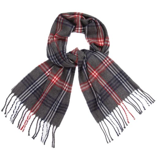 Mayoral-Boys Grey Check Scarf | Childrensalon Outlet