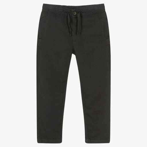 Mayoral-Boys Grey Cotton & Linen Trousers | Childrensalon Outlet