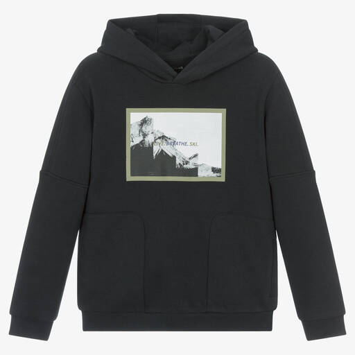 Mayoral Nukutavake-Boys Grey Cotton Mountain Print Hoodie | Childrensalon Outlet