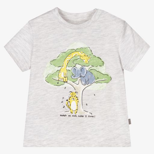 Mayoral-Boys Grey Cotton T-Shirt | Childrensalon Outlet