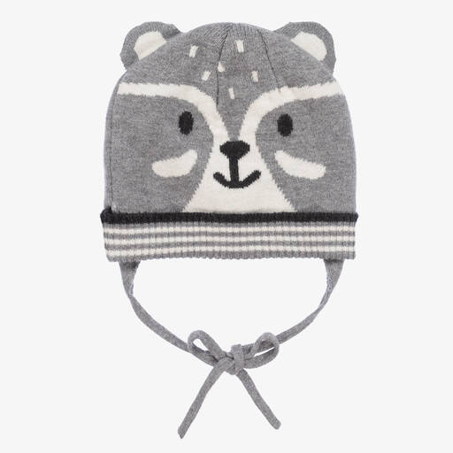 Mayoral-Boys Grey Fox Knitted Hat | Childrensalon Outlet