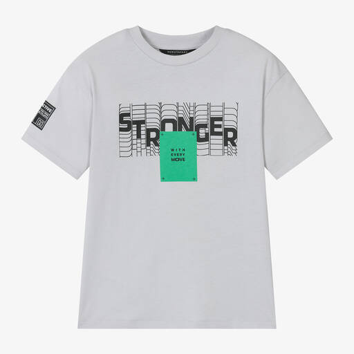 Mayoral Нукутаваке-Boys Grey Graphic Cotton T-Shirt | Childrensalon Outlet