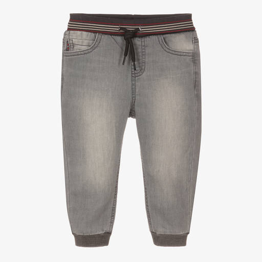 Mayoral-Boys Grey Jersey Jogger-Fit Jeans | Childrensalon Outlet