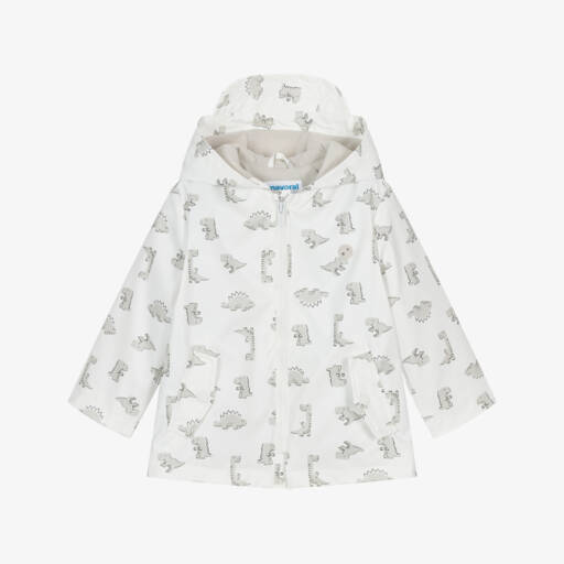 Mayoral-Boys Grey & White Dino Raincoat | Childrensalon Outlet
