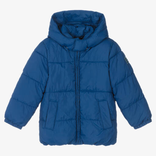 Mayoral-Boys Hooded Blue Puffer Jacket | Childrensalon Outlet