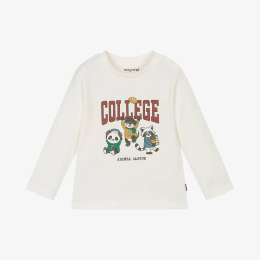 Mayoral-Boys Ivory Animal Print Top | Childrensalon Outlet