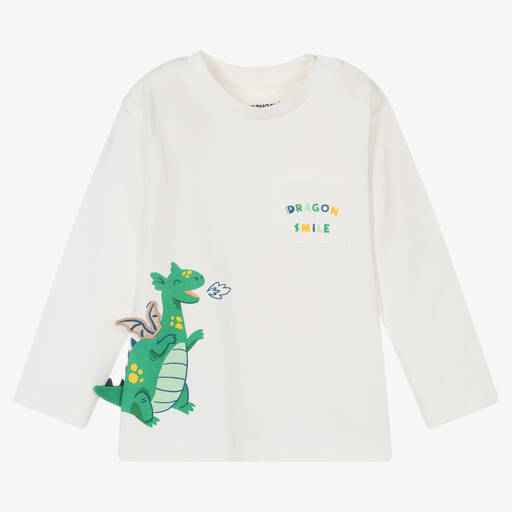 Mayoral-Boys Ivory Cotton Dinosaur T-Shirt | Childrensalon Outlet