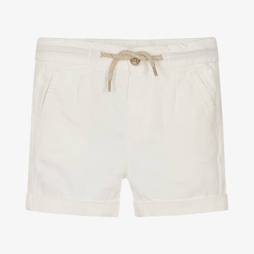 Mayoral-Boys Ivory Cotton & Linen Shorts | Childrensalon Outlet