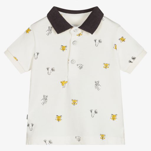 Mayoral-Boys Ivory Cotton Polo Shirt | Childrensalon Outlet