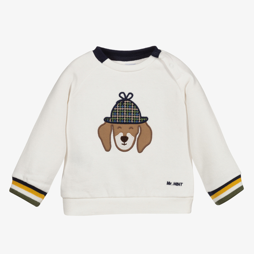 Mayoral-Boys Ivory Cotton Sweatshirt | Childrensalon Outlet