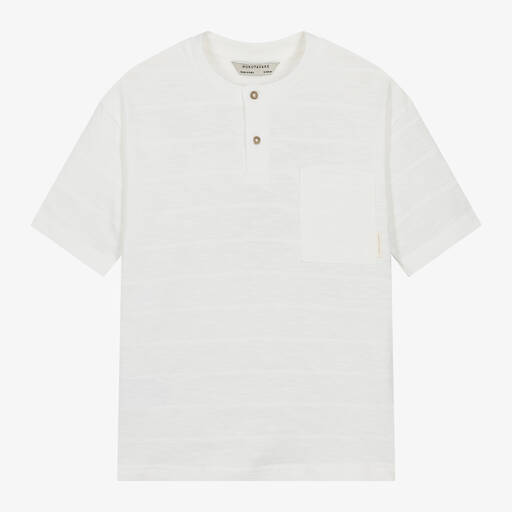 Mayoral Nukutavake-Boys Ivory Cotton T-Shirt | Childrensalon Outlet