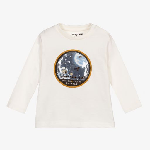 Mayoral-Boys Ivory Cotton Top | Childrensalon Outlet