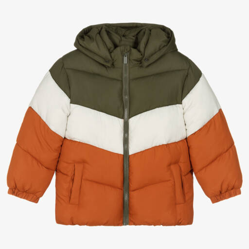 Mayoral-Зеленый пуховик с цветовыми блоками | Childrensalon Outlet