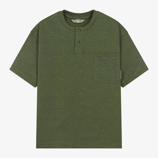 Mayoral Нукутаваке-Boys Khaki Green Cotton T-Shirt | Childrensalon Outlet