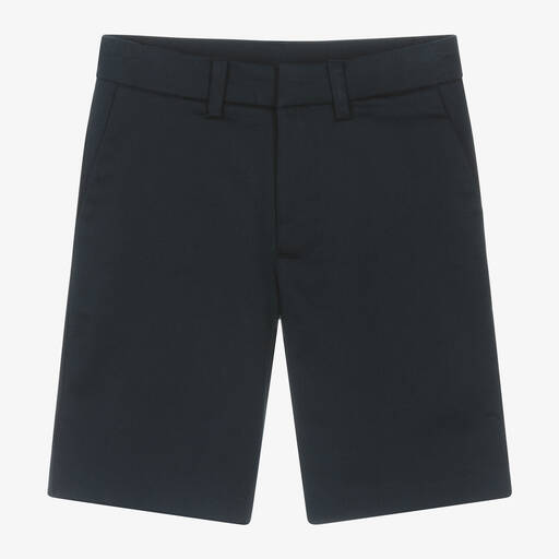Mayoral Nukutavake-Boys Navy Blue Chino Shorts | Childrensalon Outlet