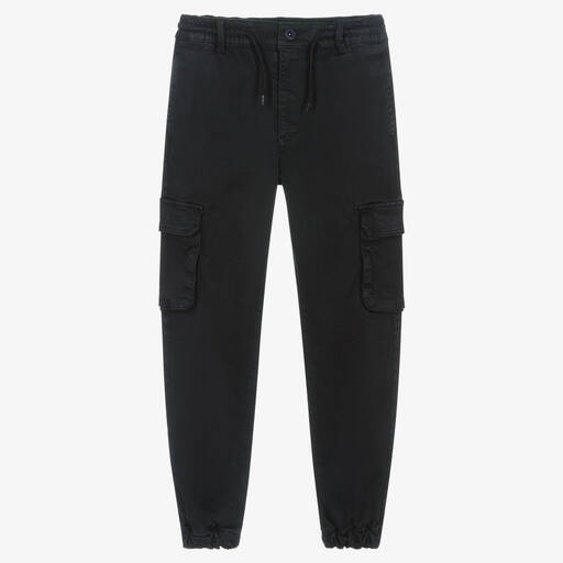 Mayoral Nukutavake-Boys Navy Blue Cotton Cargo Trousers | Childrensalon Outlet