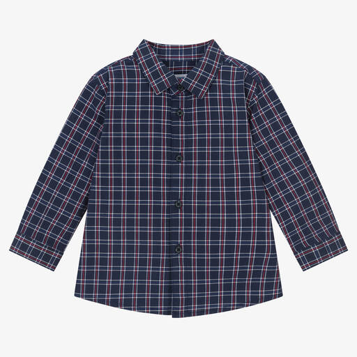 Mayoral-Boys Navy Blue Cotton Shirt | Childrensalon Outlet