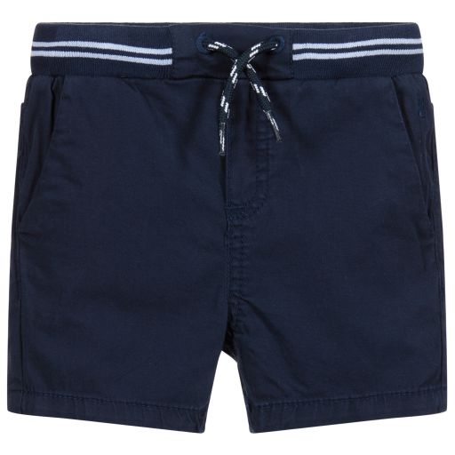 Mayoral-Boys Navy Blue Cotton Shorts  | Childrensalon Outlet
