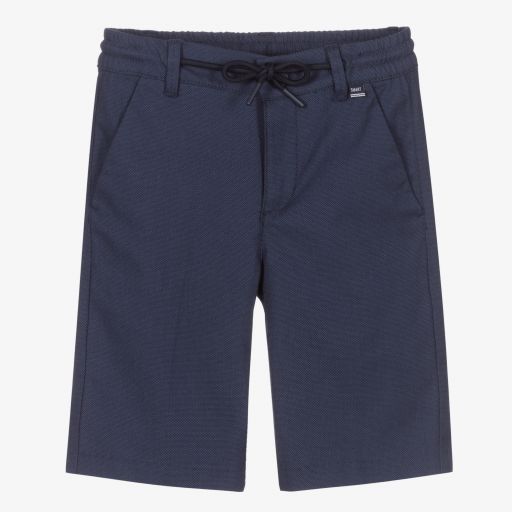 Mayoral Nukutavake-Boys Navy Blue Cotton Shorts | Childrensalon Outlet