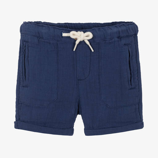Mayoral-Boys Navy Blue Cotton Shorts | Childrensalon Outlet