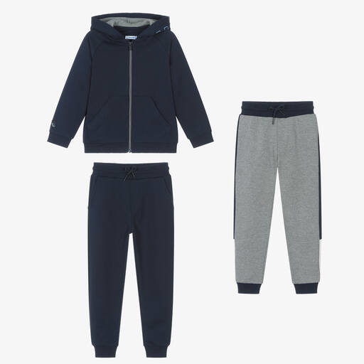 Mayoral-Boys Navy Blue & Grey Tracksuit Set | Childrensalon Outlet